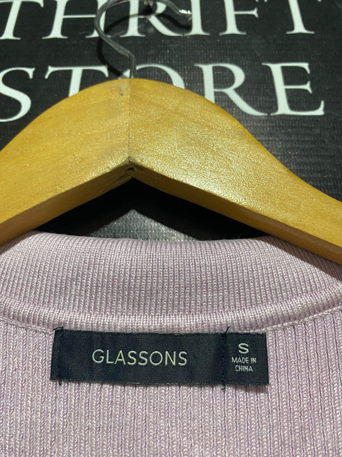 GLASSONS |S| BUST 11| DUSTY PINK COLLARED KNIT TOP