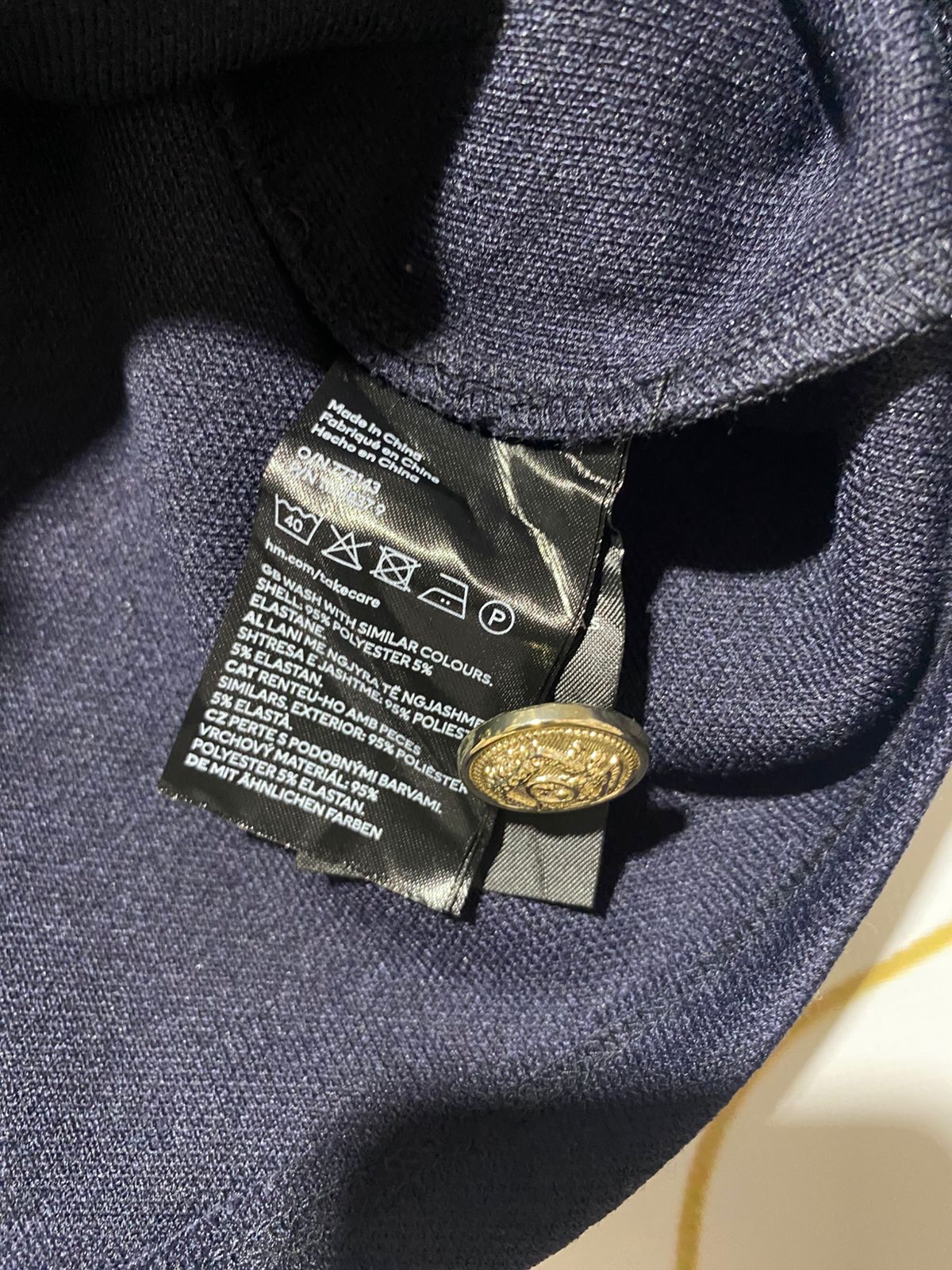 H&M |S| BUST 17| NAVY BLUE CROPPED MILITARY-STYLE JACKET