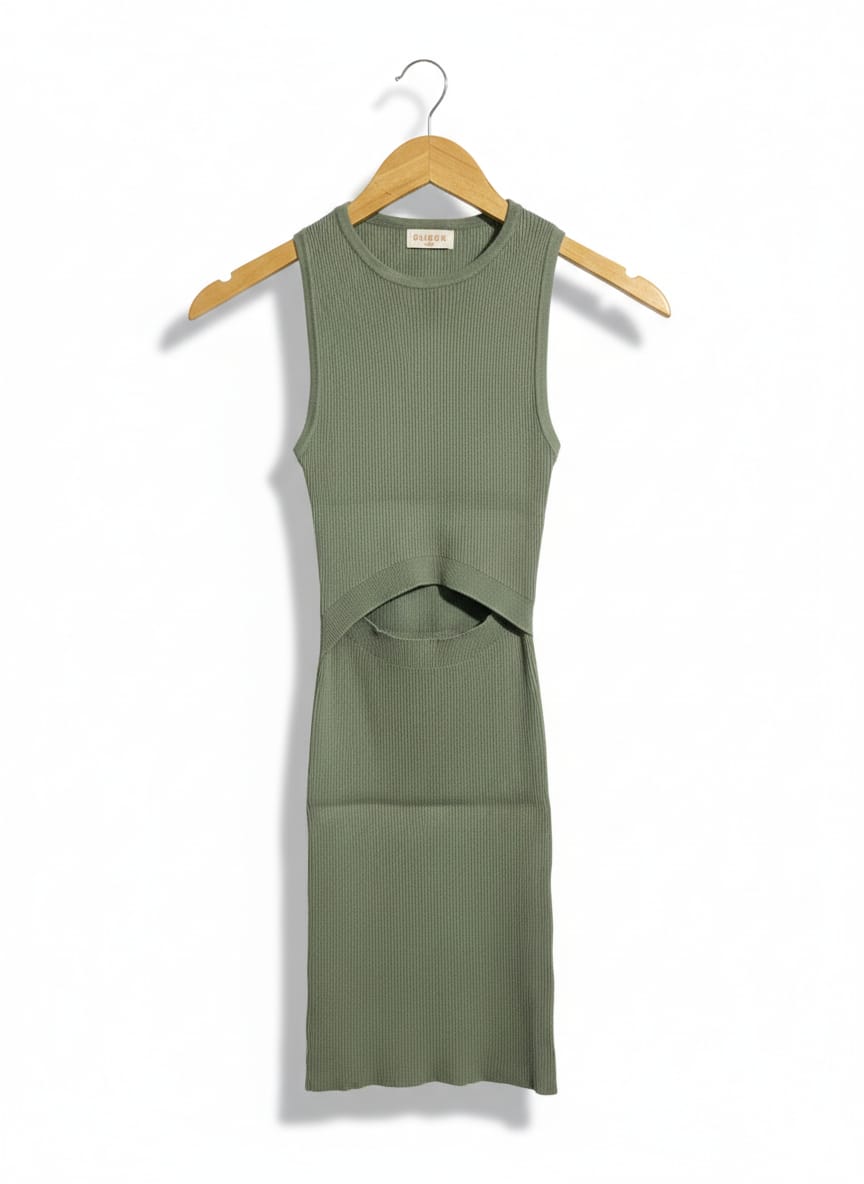 RUMOR |XS| BUST 9| SAGE GREEN CUT-OUT MINI DRESS