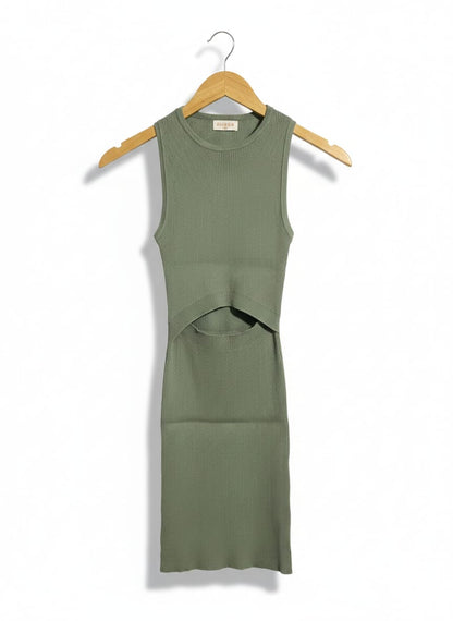 RUMOR |XS| BUST 9| SAGE GREEN CUT-OUT MINI DRESS