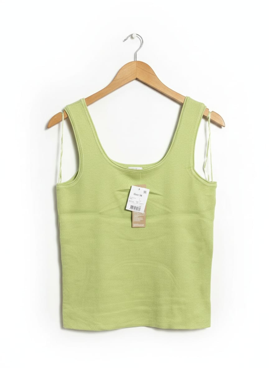 ANKO |L| BUST 16| LIME GREEN SCOOP-NECK TANK