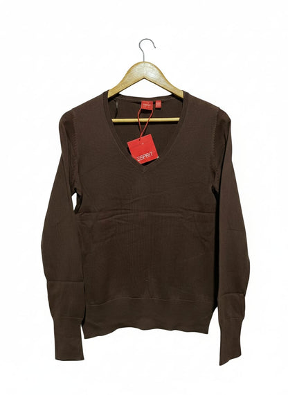 ESPRIT |M| BUST 18| Classic, Plain V-Neck Pullover With Long Sleeves