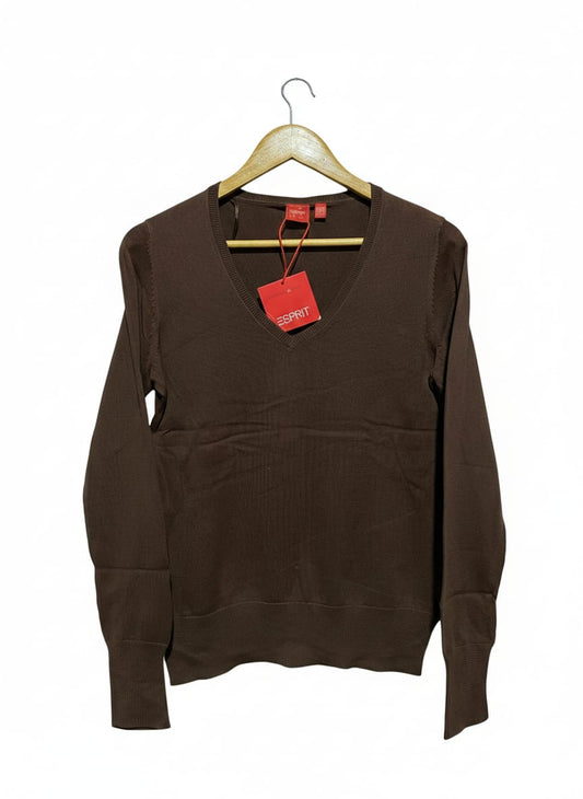 ESPRIT |M| BUST 18| Classic, Plain V-Neck Pullover With Long Sleeves