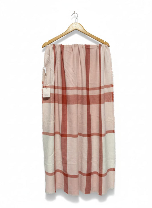 LAUREN CONRAD | Light Pink And Red Plaid Scarf or Wrap