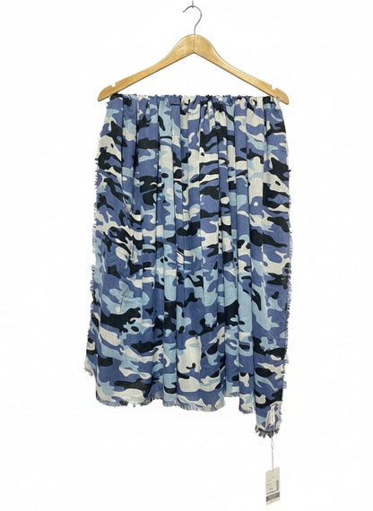 MUDPIE | Blue, Black, And White Camouflage Scarf or Shawl