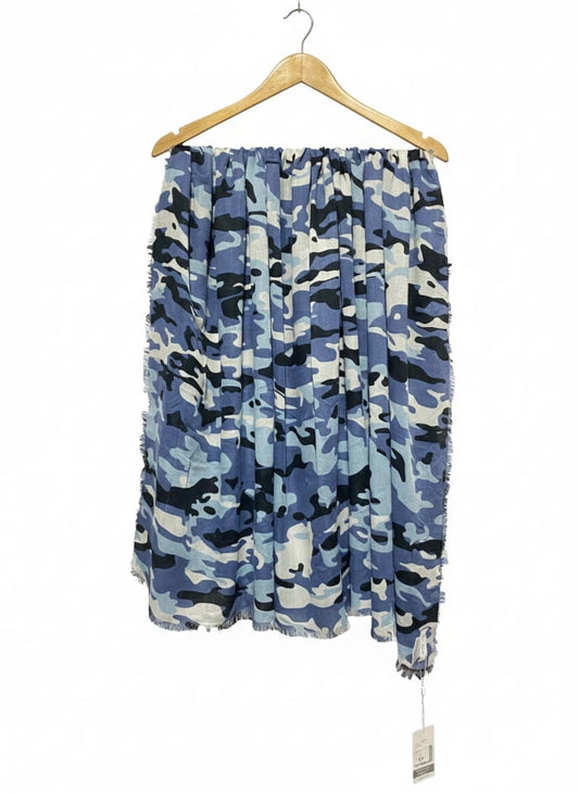 MUDPIE | Blue, Black, And White Camouflage Scarf or Shawl