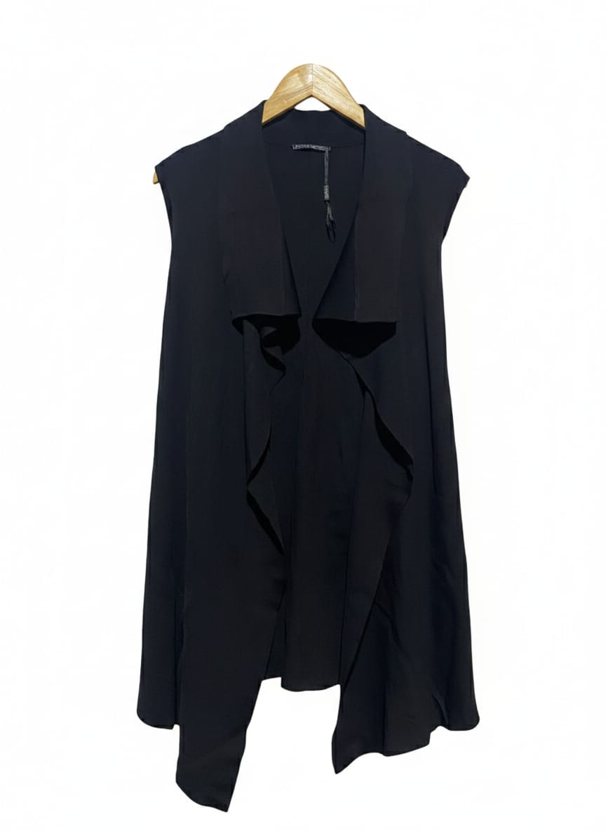 TOKITO |L| BUST 19| SLEEVELESS DRAPE-FRONT VEST