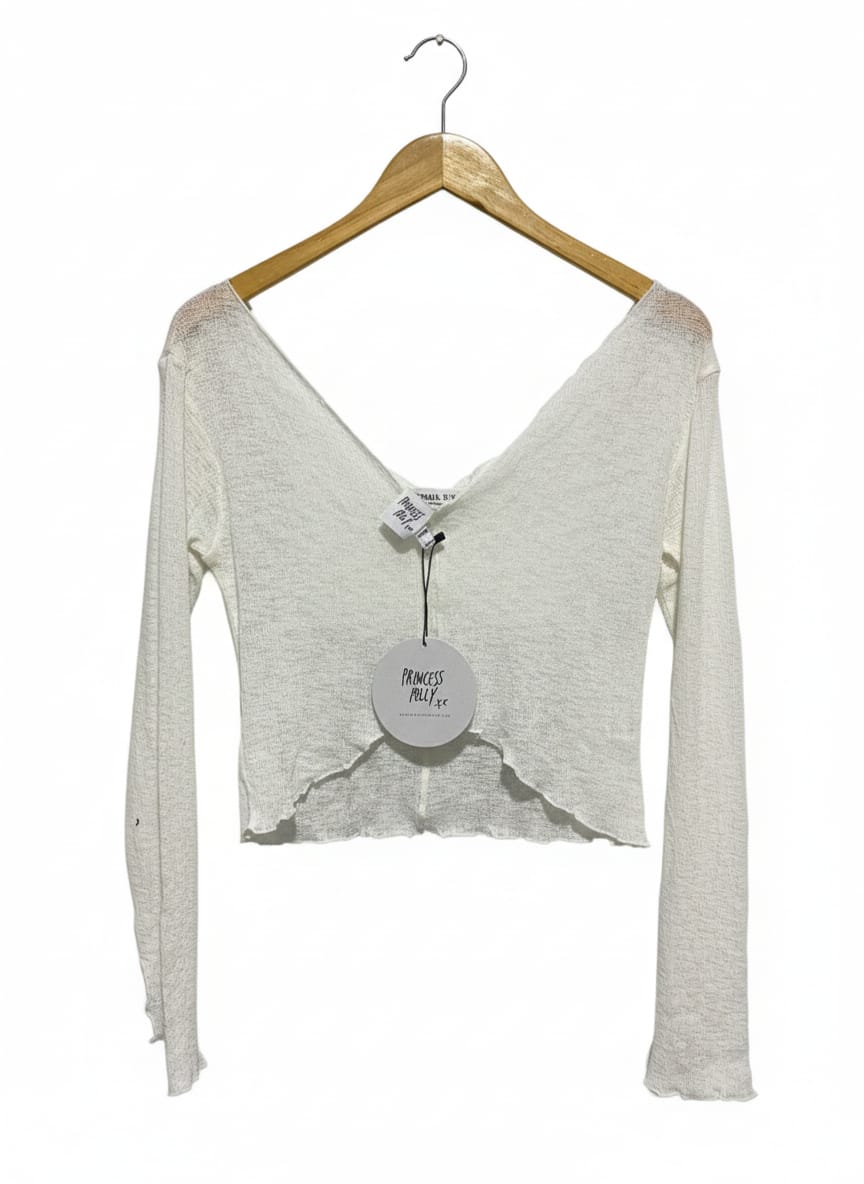 PRINCESS POLLY |M| BUST 17| SHEER V-NECK CROP TOP