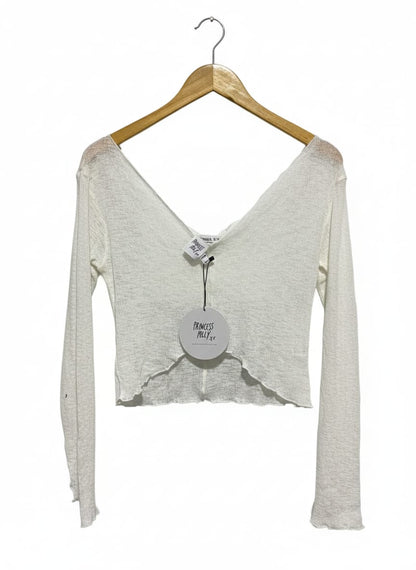 PRINCESS POLLY |M| BUST 17| SHEER V-NECK CROP TOP