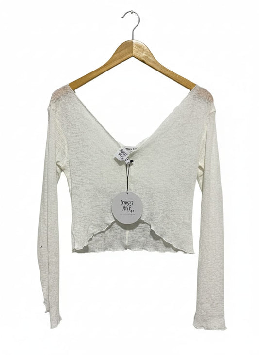 PRINCESS POLLY |M| BUST 17| SHEER V-NECK CROP TOP