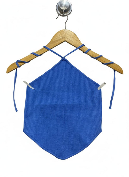 WINNIE & CO. |M/L| BUST 11| POINTED HEM KNIT HALTER TOP