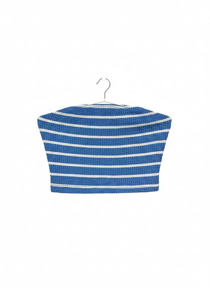 SHEIN |XS| BUST 11|C2| STRIPED KNIT BANDEAU TOP