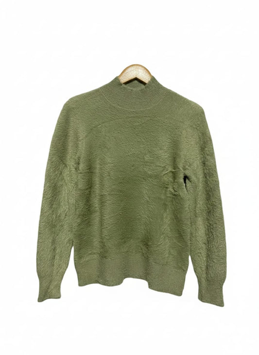 BAILEY |S| BUST 18| FUZZY MOCK-NECK SAGE SWEATER