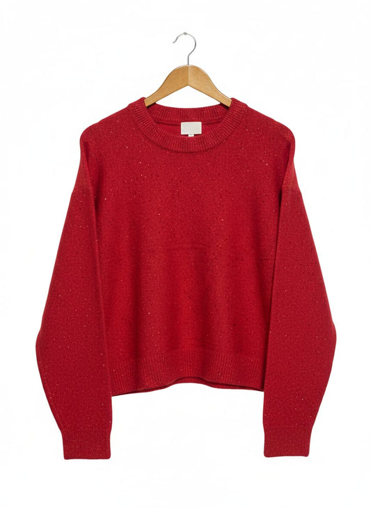 H&M |M| BUST 23 | CHUNKY RED SPECKLED CREWNECK SWEATER