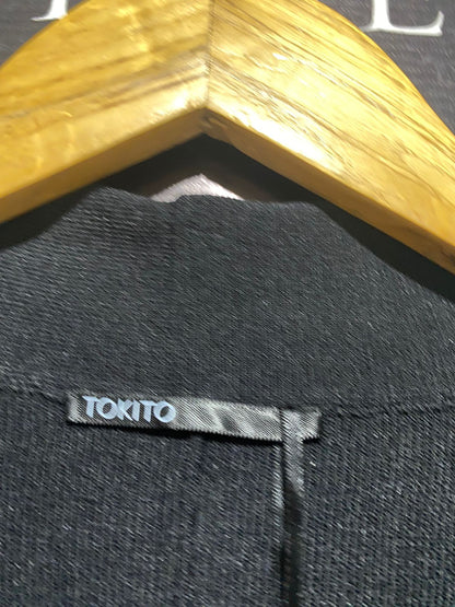 TOKITO |L| BUST 19| SLEEVELESS DRAPE-FRONT VEST