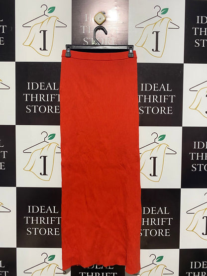 BEC BRIDGE |M| WAIST 26| C6| RIBBED KNIT MAXI SKIRT WITH SIDE SLIT