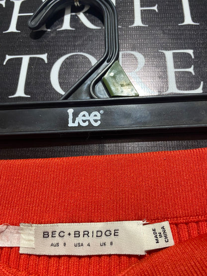 BEC BRIDGE |M| WAIST 26| C6| RIBBED KNIT MAXI SKIRT WITH SIDE SLIT