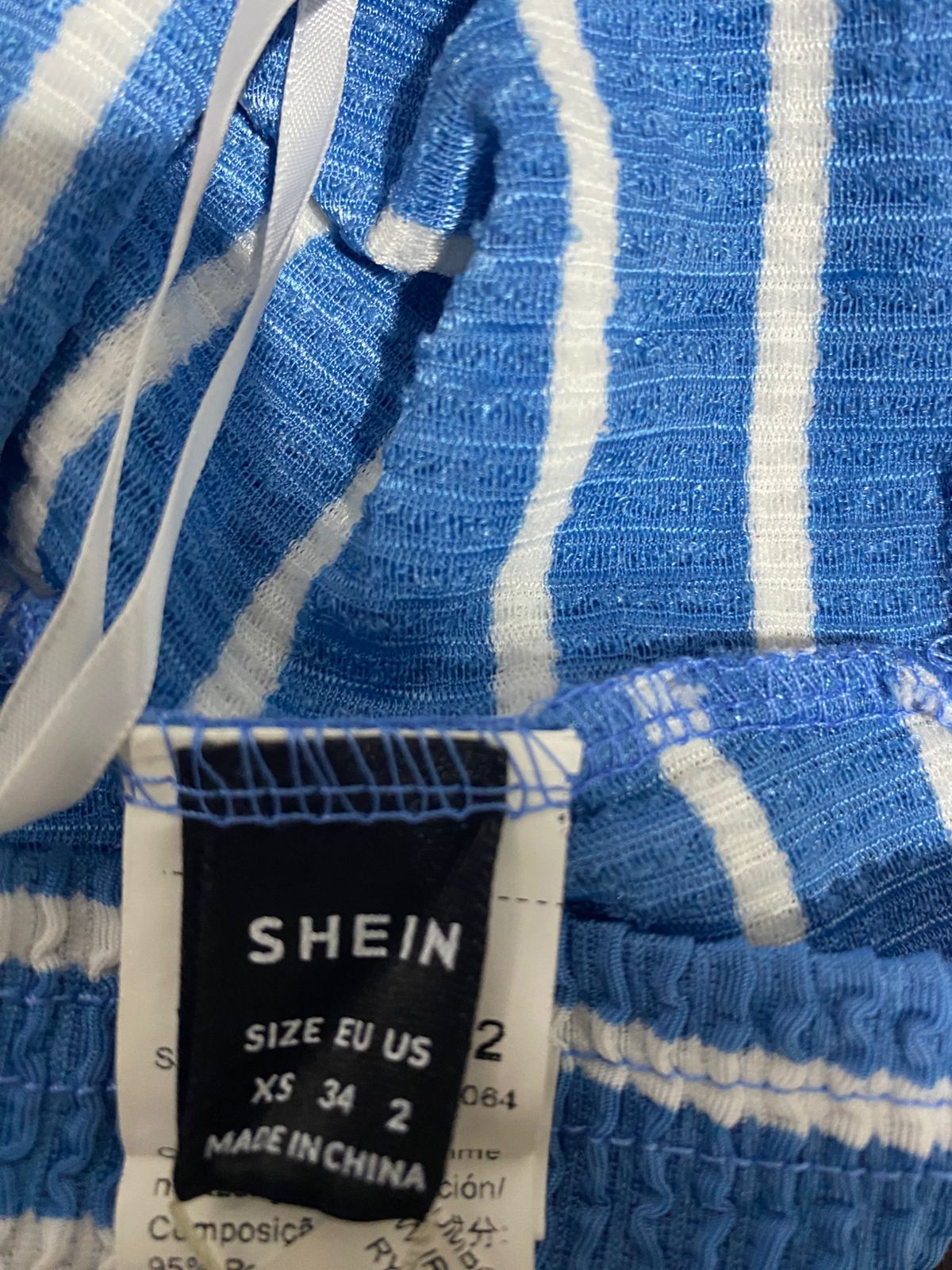 SHEIN |XS| BUST 11|C2| STRIPED KNIT BANDEAU TOP