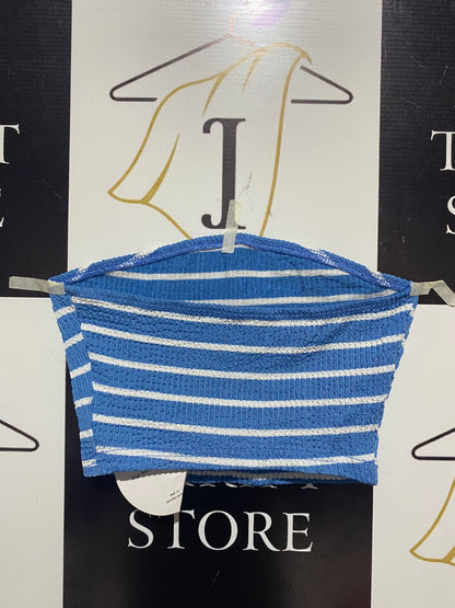 SHEIN |XS| BUST 11|C2| STRIPED KNIT BANDEAU TOP