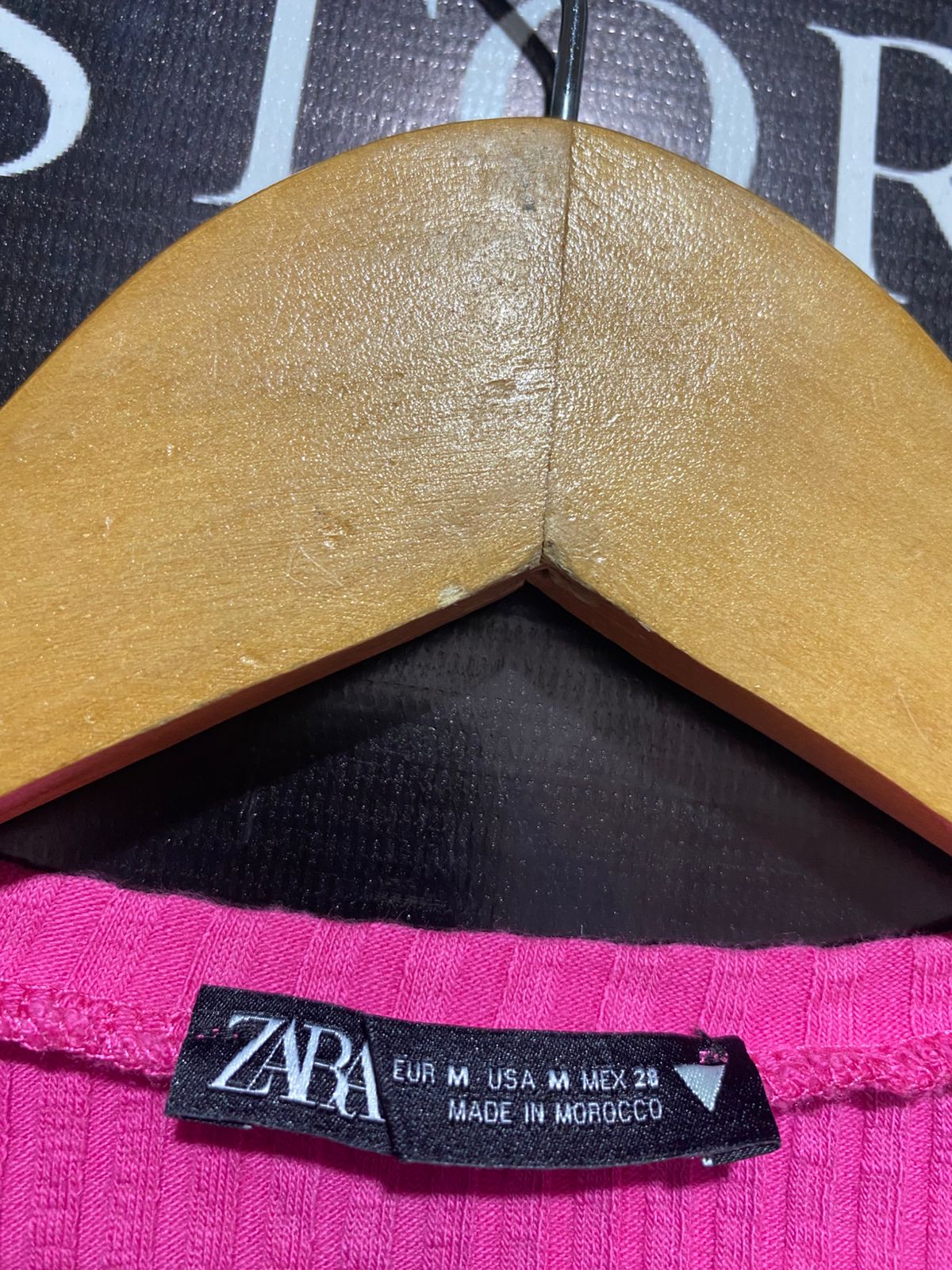 ZARA |M| BUST 11| B11| RIBBED TIE-HEM CROP TOP