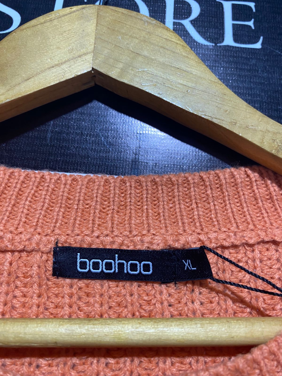 BOOHOO |XL| BUST 22| WAFFLE-KNIT SWEATER BRIGHTEN UP YOUR COLD-WEATHER ROTATION WITH THIS RADIANT ORANGE PULLOVER