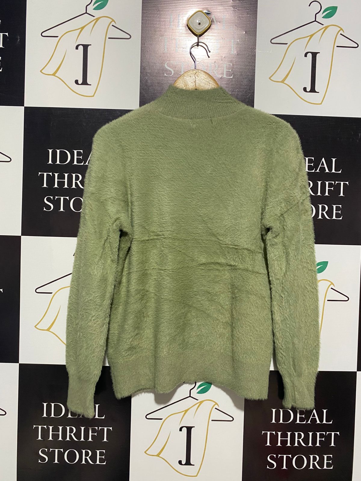 BAILEY |S| BUST 18| FUZZY MOCK-NECK SAGE SWEATER