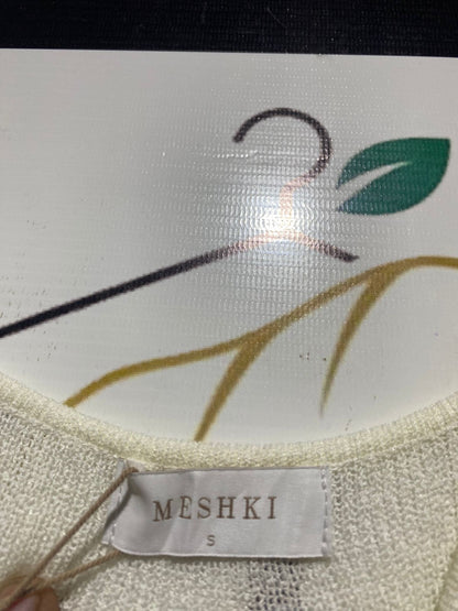 MESHKI |S| BUST 13| EXUDE MINIMALIST SOPHISTICATION IN THIS SLEEK, OFF-WHITE MAXI DRESS