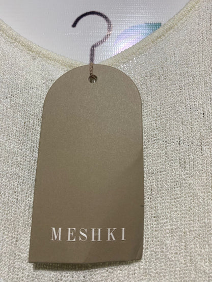 MESHKI |S| BUST 13| EXUDE MINIMALIST SOPHISTICATION IN THIS SLEEK, OFF-WHITE MAXI DRESS