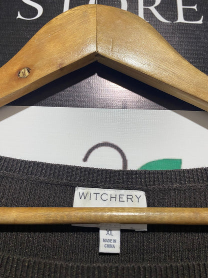 WITCHERY |XL| BUST 20| SLEEVELESS BELTED MIDI KNIT DRESS