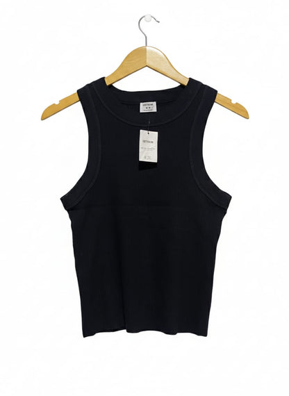 COTTON ON |M| BUST 14| BLACK RIBBED RACERBACK TANK TOP