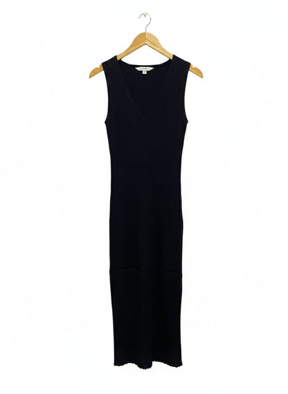 PREVIEW |M| BUST 13| SLEEVELESS BLACK RIBBED V-NECK MAXI DRESS