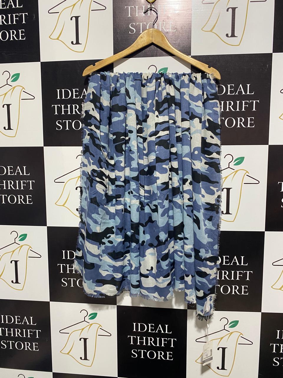 MUDPIE | Blue, Black, And White Camouflage Scarf or Shawl