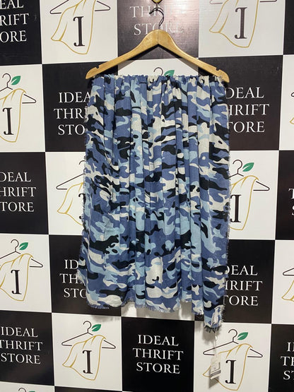 MUDPIE | Blue, Black, And White Camouflage Scarf or Shawl