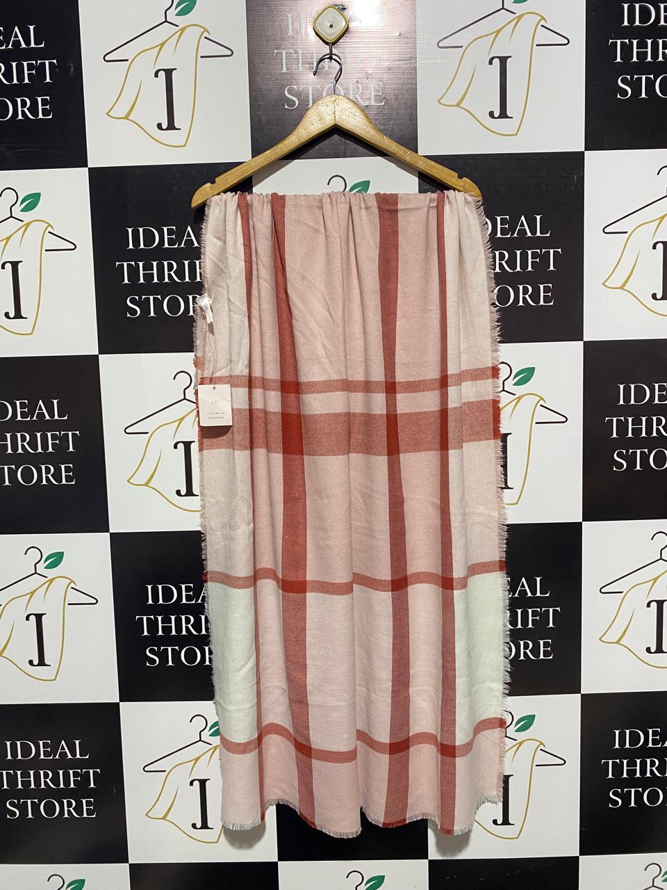 LAUREN CONRAD | Light Pink And Red Plaid Scarf or Wrap