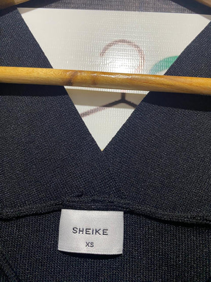 SHEIKE |XS| BUST 12| BLACK RIBBED CRISS-CROSS TANK