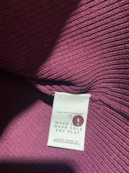 GLASSONS |M| BUST 13| PLUM HALTER-NECK BUTTON-DOWN TOP