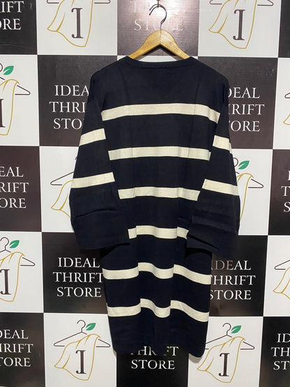 & ME |M| BUST 21| BLACK AND WHITE STRIPED KNIT T-SHIRT DRESS
