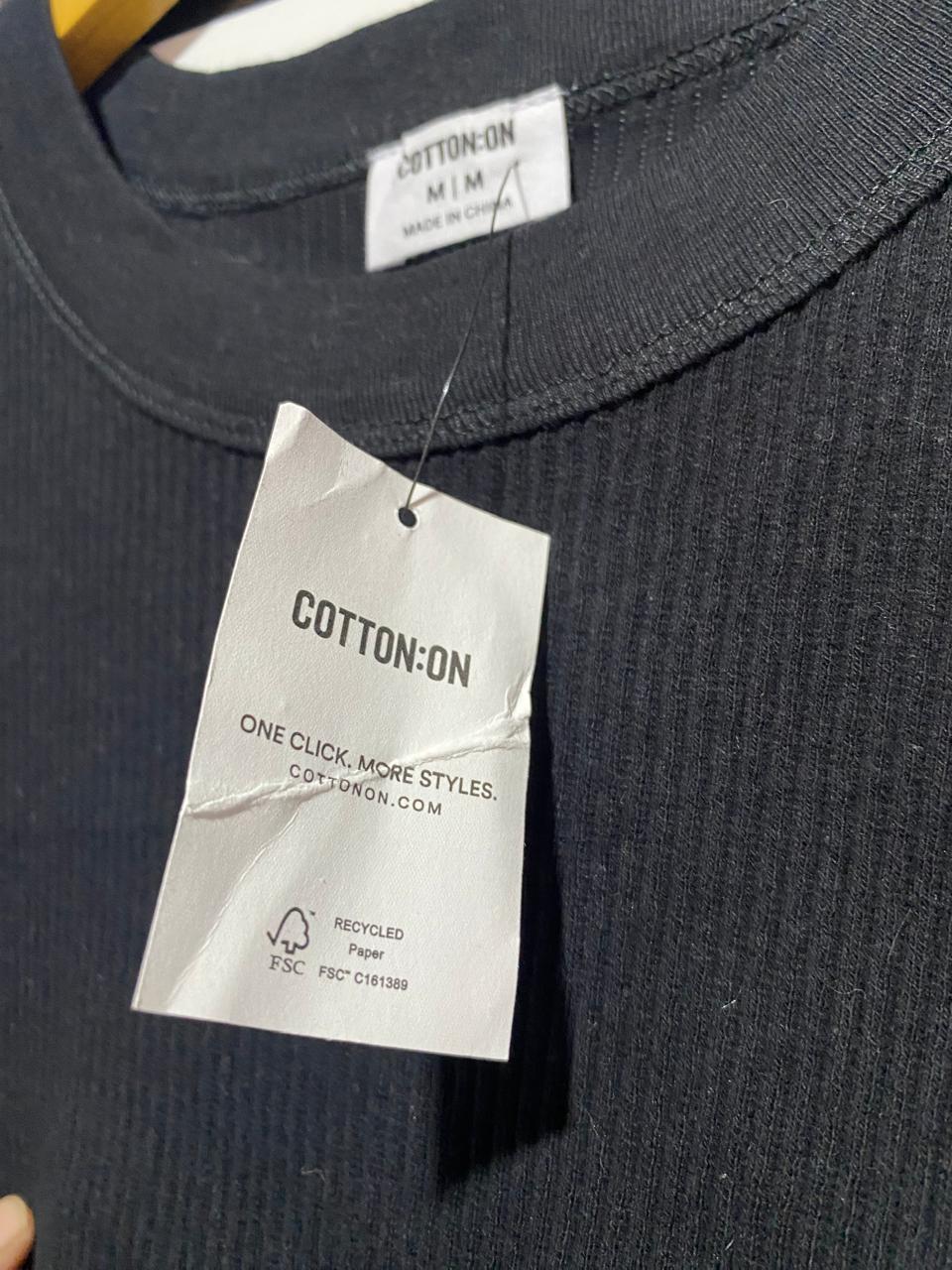 COTTON ON |M| BUST 14| BLACK RIBBED RACERBACK TANK TOP