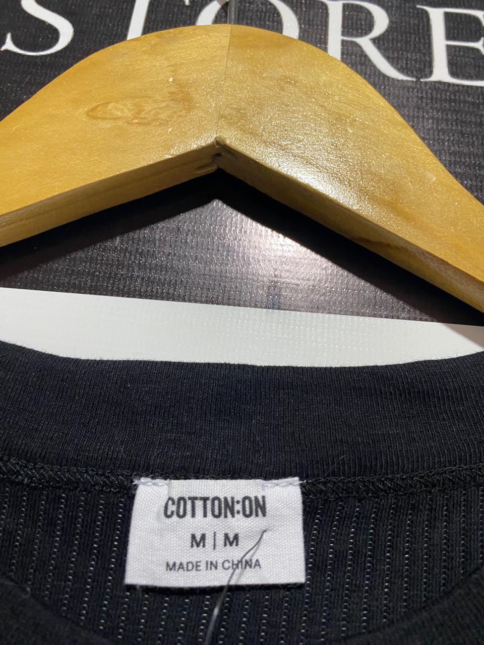 COTTON ON |M| BUST 14| BLACK RIBBED RACERBACK TANK TOP