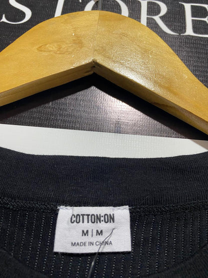 COTTON ON |M| BUST 14| BLACK RIBBED RACERBACK TANK TOP