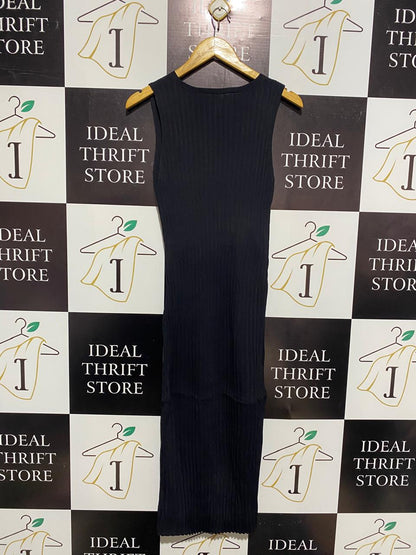 PREVIEW |M| BUST 13| SLEEVELESS BLACK RIBBED V-NECK MAXI DRESS