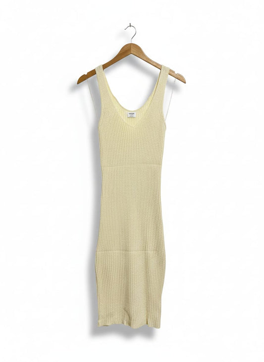 COTTON ON |S| BUST 11| CREAM RIBBED V-NECK SLEEVELESS MAXI DRESS