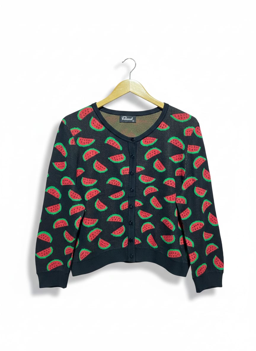REVIVAL |L| BUST 21 | WATERMELON PRINT KNIT CARDIGAN