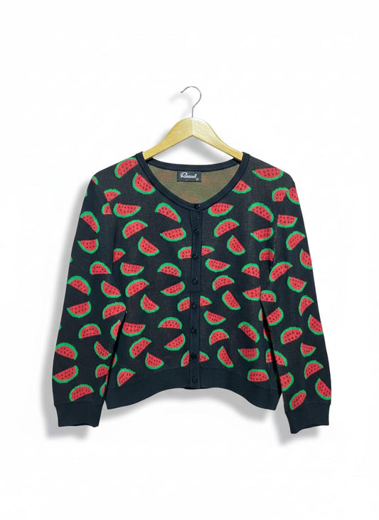 REVIVAL |L| BUST 21 | WATERMELON PRINT KNIT CARDIGAN
