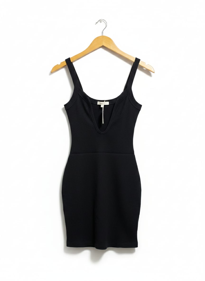 SUPRE |XS| BUST 13| C5| LUNA DEEP V-NECK RIBBED MINI DRESS