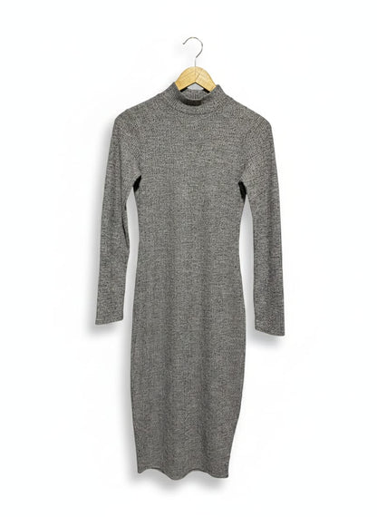 SUPRE |S| BUST 15| ASHLYN MOCK-NECK RIBBED MIDI DRESS