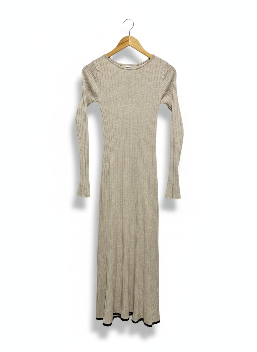 ANKO |S| BUST 12| SOPHIA CONTRAST HEM RIBBED MIDI DRESS