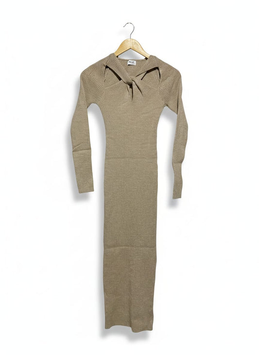 MVE BRAND |M| BUST 12| VALENTINA TWIST-FRONT CUT-OUT MIDI DRESS