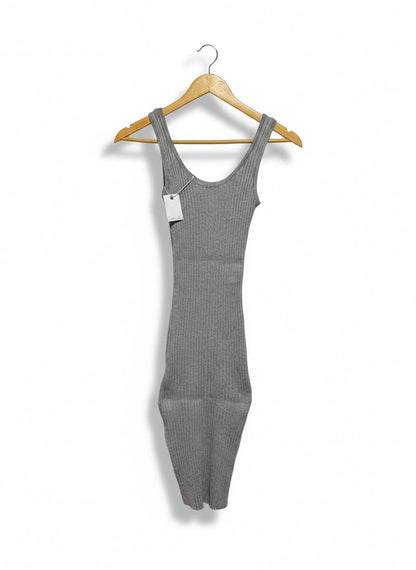 LNTRUDER |XS| BUST 9| GREY RIBBED MAXI DRESS