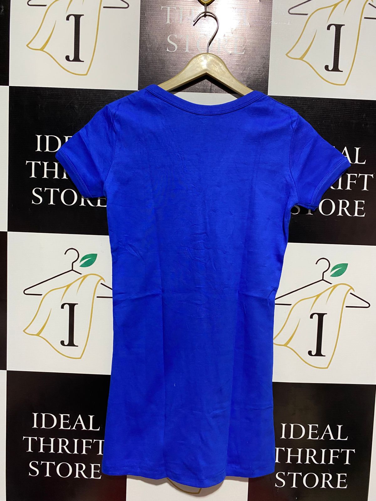 SENSIMA |M| BUST 16| COBALT BLUE SHORT SLEEVE BUTTON-DOWN TUNIC
